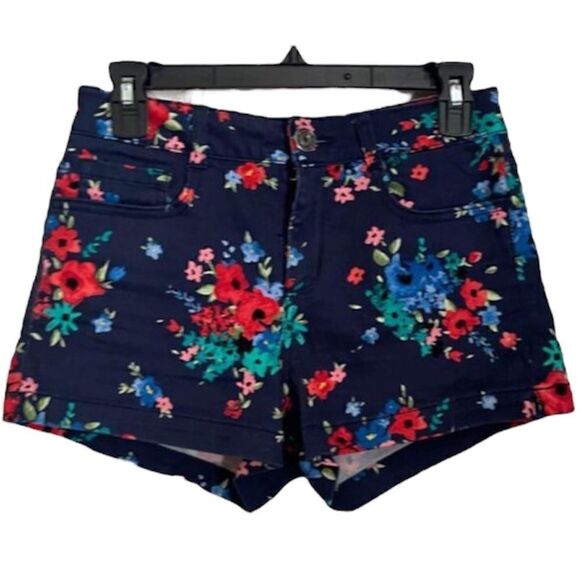 SO Floral Blue Boho Shorts 28 in. waist - Picture 1 of 5